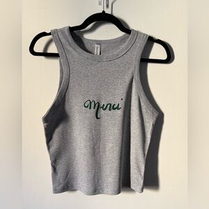 Gray “Merci” Cropped Tank Top Size L